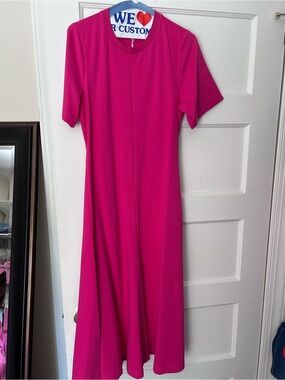COS Fuchsia Short-Sleeve Midi Dress